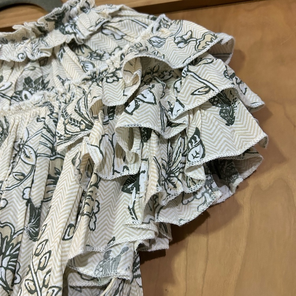 Elan Cream and Gray Floral Blouse - Picture 3 of 5